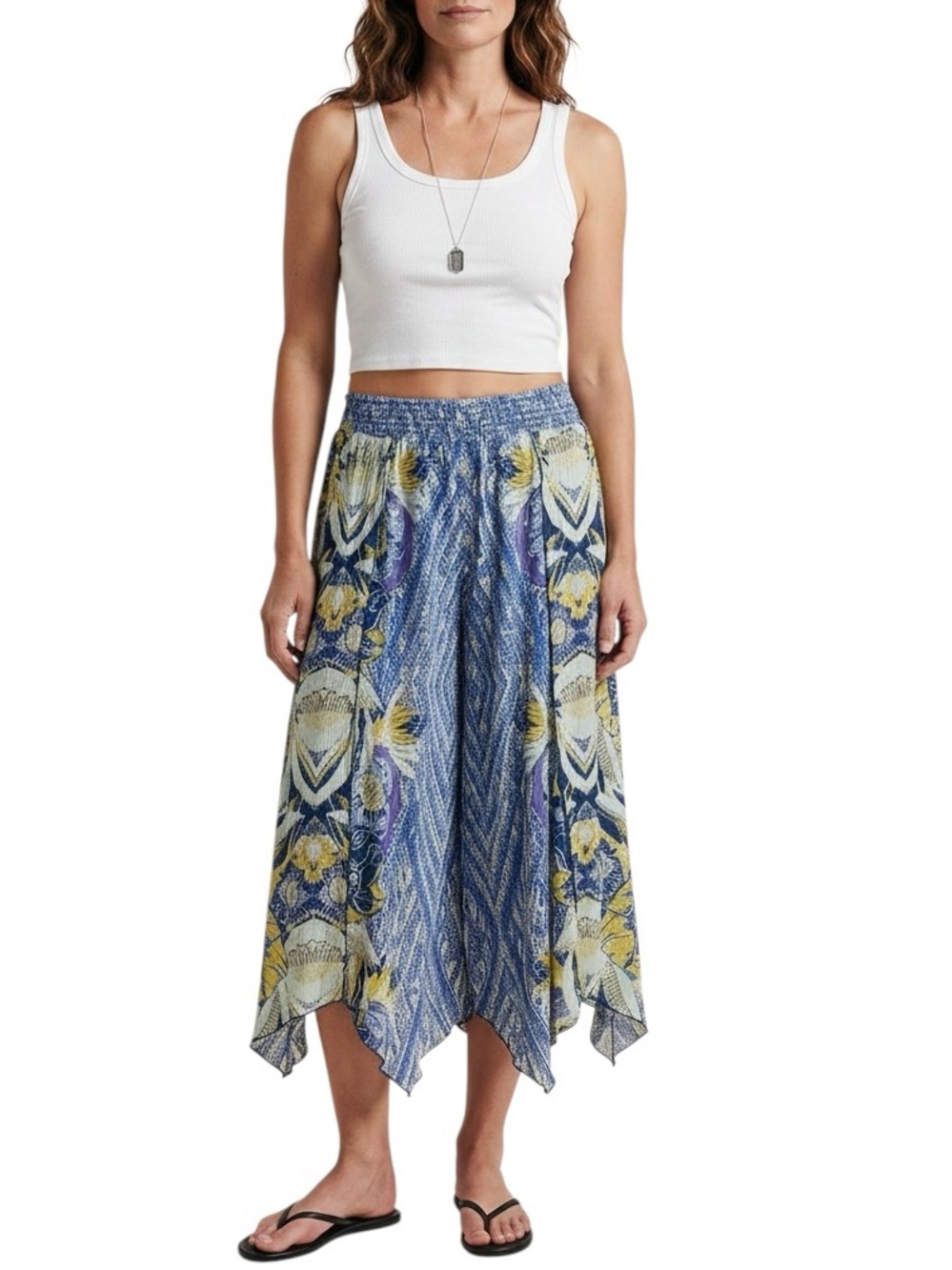 Free People bohemian print open wide leg culottes size S excellent condition